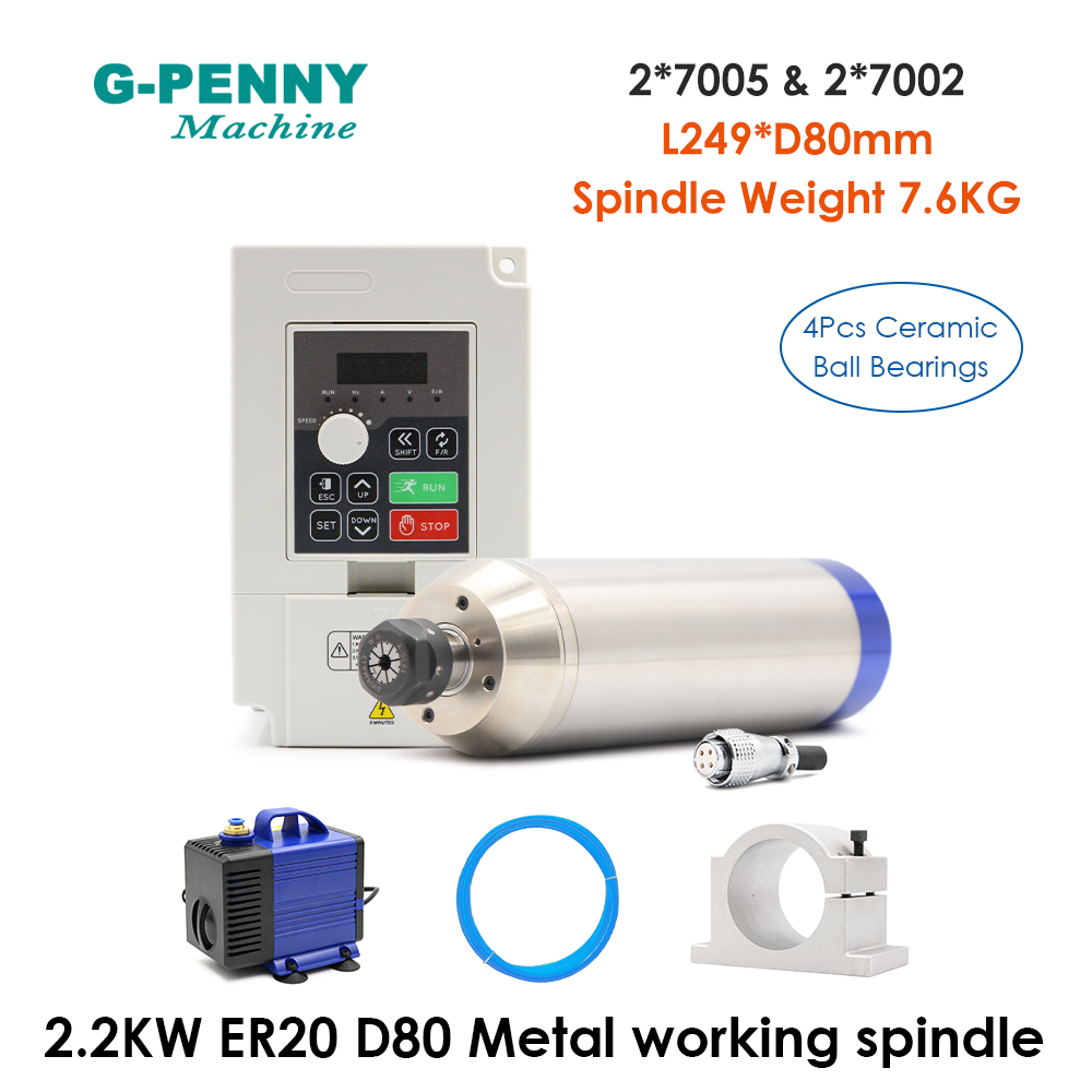 2.2Kw Water Cooled Spindle Kit Vfd - Zestaw wrzeciona do obróbki metali z