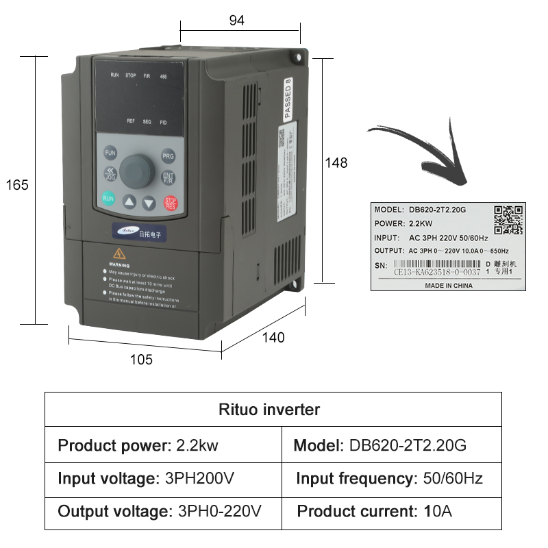 Zestaw do frezarki CNC 2,2 kW, – 2.2Kw Water Cooled Spindle Kit Vfd recenzja i cena